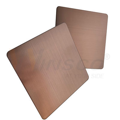 Ποιότητα  GB 201 304 316 Hairline Stainless Steel Sheet Brown PVD Color Accept Customized εργοστάσιο