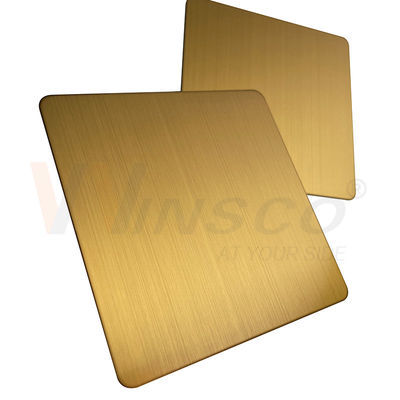 1219mmx2438mm JIS 201 304 Hairline φύλλο ανοξείδωτου 316 τιτανίου χρυσό