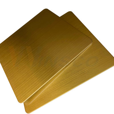1219mmx2438mm JIS 201 304 Hairline φύλλο ανοξείδωτου 316 τιτανίου χρυσό