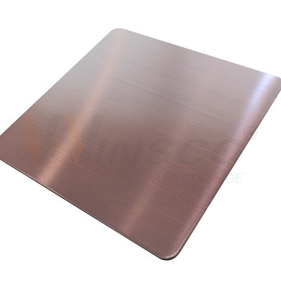 φύλλο ανοξείδωτου 1000x2000mm το Hairline αυξήθηκε χρυσό DIN 201 304 316
