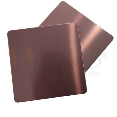 φύλλο ανοξείδωτου 1000x2000mm το Hairline αυξήθηκε χρυσό DIN 201 304 316