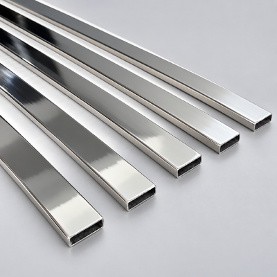 30x10mm SUS 304 316 201 ανοξείδωτος ορθογώνιος σωλήνας με γυαλιστερό φινίρισμα 8K για έπιπλα μπάνιου