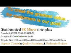 Ο χρυσός καθρέφτης ανοξείδωτου 304 τιτανίου τελειώνει 1219mm για τη διακόσμηση