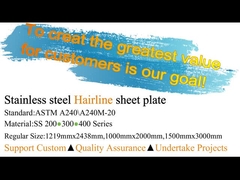 TP 201 304 316 430 διακοσμητικό Hairline No.4 φύλλο ανοξείδωτου επιφάνειας της AFP