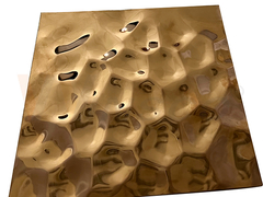 Καθρέφτης SS Κίτρινο Μπρούτζινο Μεγάλο Ανάγλυφο Φύλλο Κυψέλης